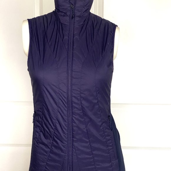 NEW ICEBREAKER NYLON PURPLE QUILTED MOCK NECK SLEEVELESS VEST SIZE: XS - Picture 1 of 10